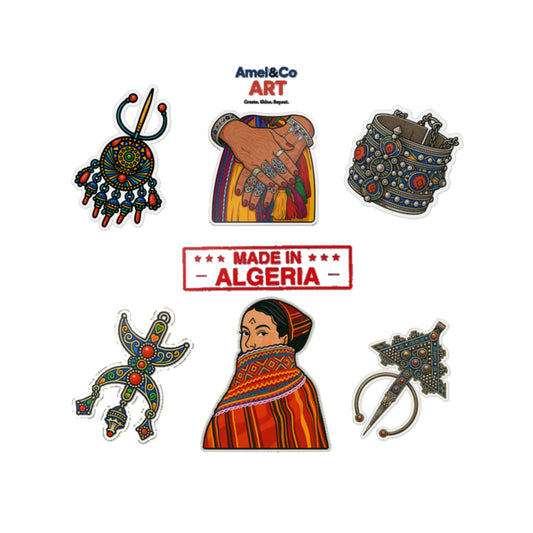 Vibrant Die-Cut Stickers | Handmade Algerian Art, Unique Gifts, Scrapbooking, Journal Decor, Tourist Souvenirs, Bohemian Style