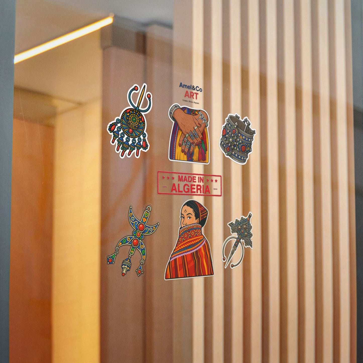 Vibrant Die-Cut Stickers | Handmade Algerian Art, Unique Gifts, Scrapbooking, Journal Decor, Tourist Souvenirs, Bohemian Style