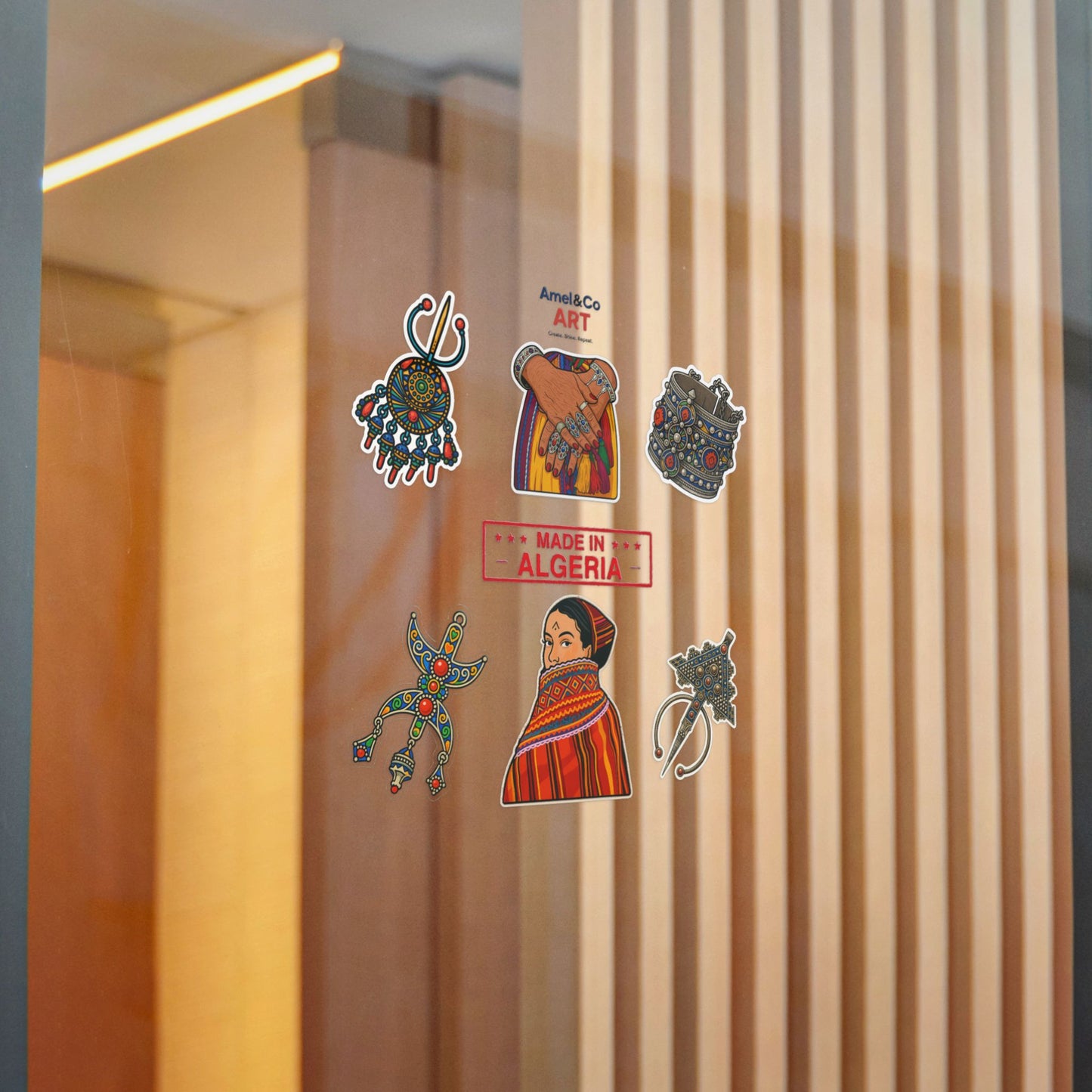 Vibrant Die-Cut Stickers | Handmade Algerian Art, Unique Gifts, Scrapbooking, Journal Decor, Tourist Souvenirs, Bohemian Style