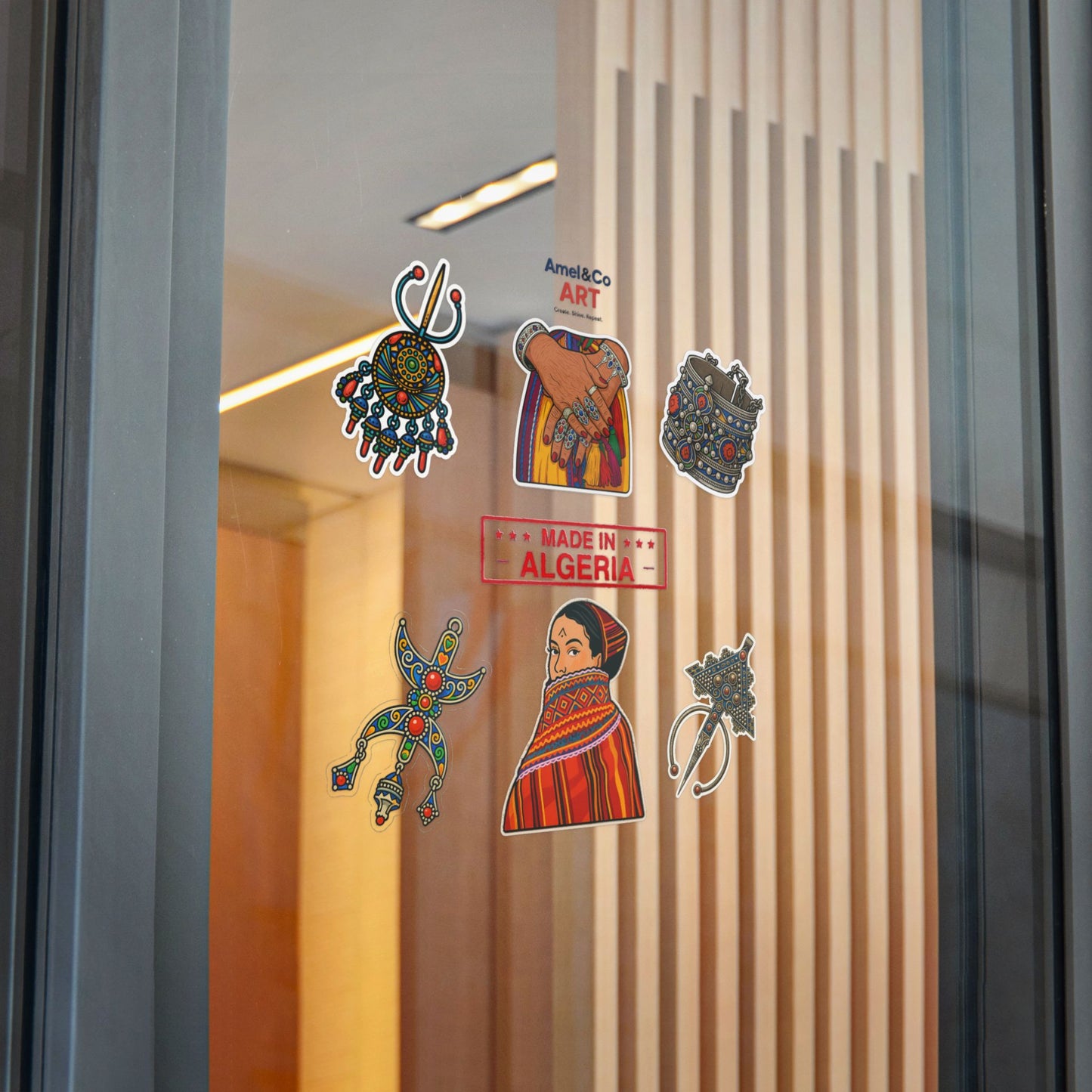 Vibrant Die-Cut Stickers | Handmade Algerian Art, Unique Gifts, Scrapbooking, Journal Decor, Tourist Souvenirs, Bohemian Style