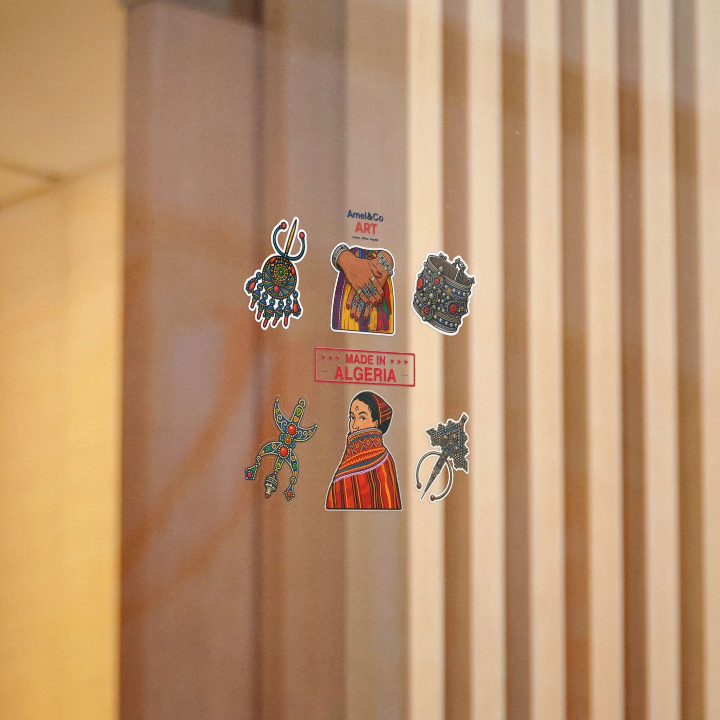 Vibrant Die-Cut Stickers | Handmade Algerian Art, Unique Gifts, Scrapbooking, Journal Decor, Tourist Souvenirs, Bohemian Style