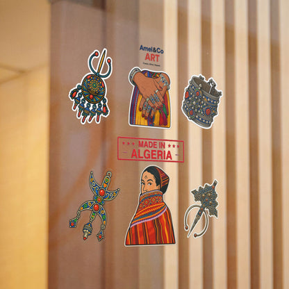 Vibrant Die-Cut Stickers | Handmade Algerian Art, Unique Gifts, Scrapbooking, Journal Decor, Tourist Souvenirs, Bohemian Style