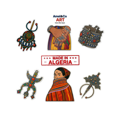 Vibrant Die-Cut Stickers | Handmade Algerian Art, Unique Gifts, Scrapbooking, Journal Decor, Tourist Souvenirs, Bohemian Style