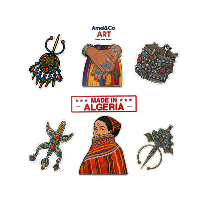 Vibrant Die-Cut Stickers | Handmade Algerian Art, Unique Gifts, Scrapbooking, Journal Decor, Tourist Souvenirs, Bohemian Style