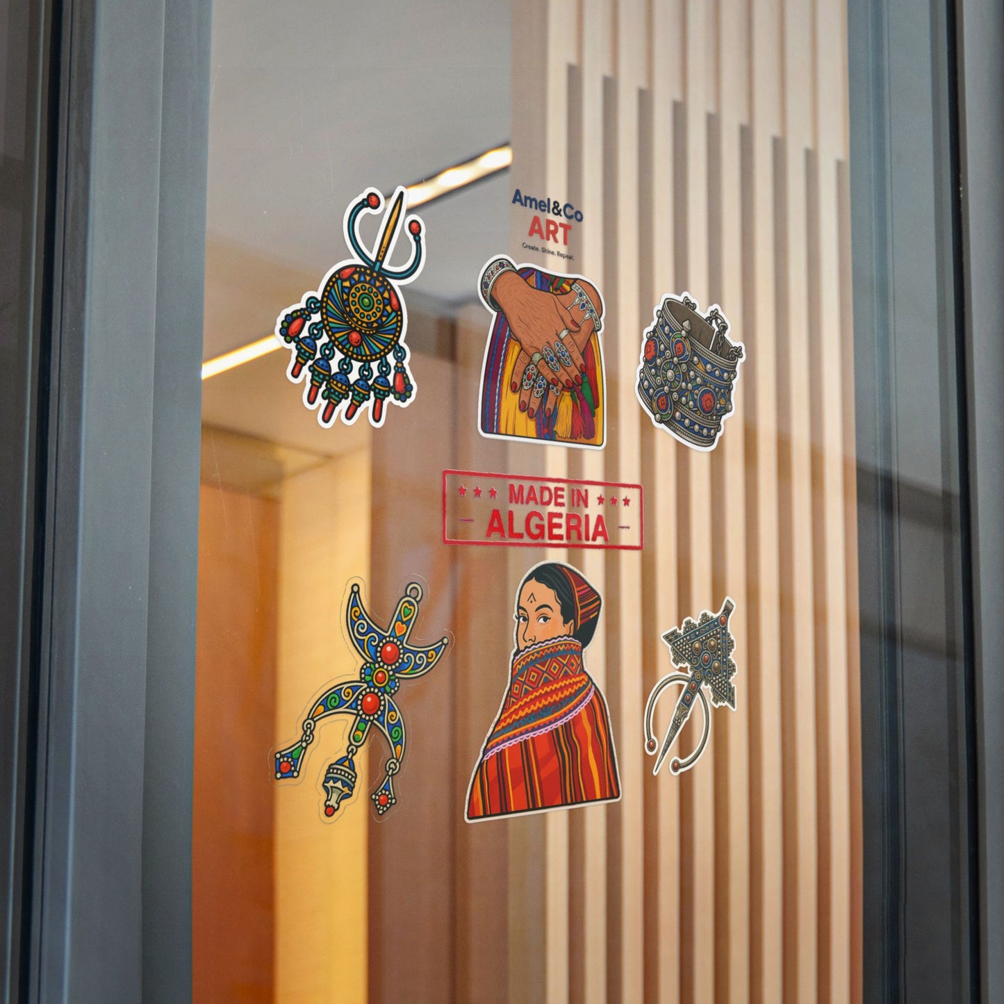 Vibrant Die-Cut Stickers | Handmade Algerian Art, Unique Gifts, Scrapbooking, Journal Decor, Tourist Souvenirs, Bohemian Style