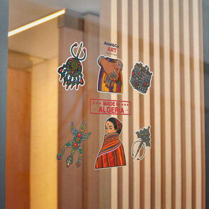 Vibrant Die-Cut Stickers | Handmade Algerian Art, Unique Gifts, Scrapbooking, Journal Decor, Tourist Souvenirs, Bohemian Style