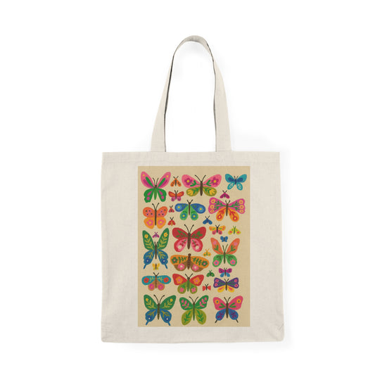 Floral Butterfly Natural Kids Tote Bag