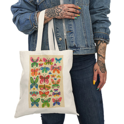Floral Butterfly Natural Kids Tote Bag