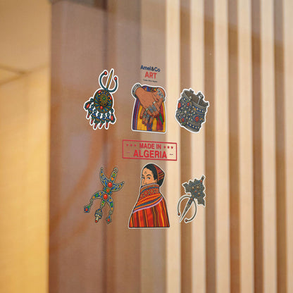 Vibrant Die-Cut Stickers | Handmade Algerian Art, Unique Gifts, Scrapbooking, Journal Decor, Tourist Souvenirs, Bohemian Style
